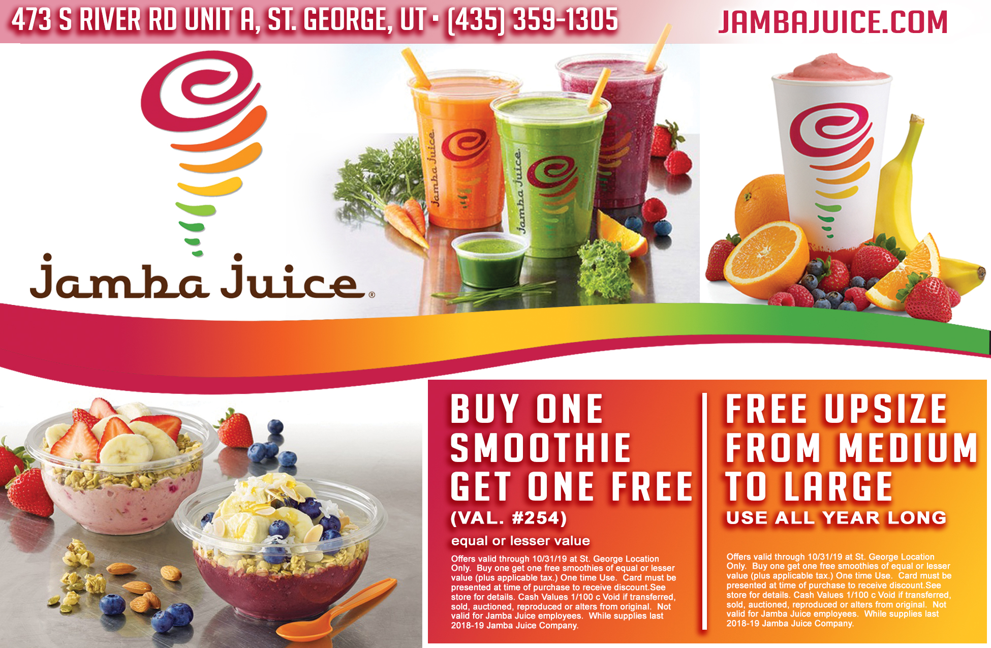 Address, Contact Information, & Hours of Operation for Jamba Juice Locations in Utah We find Jamba Juice locations in Utah. All Jamba Juice locations in your state Utah (UT).