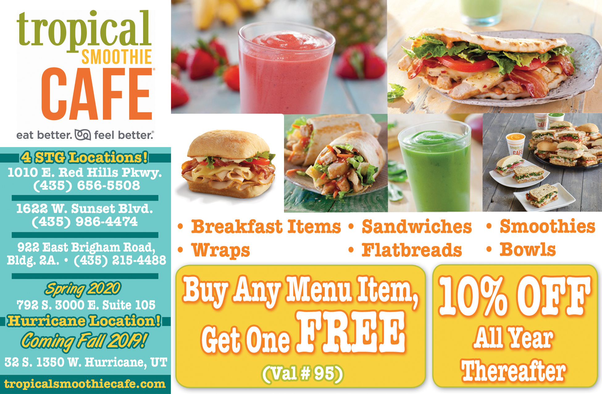 Tropical Smoothie Cafe - smoothies, sandwiches